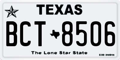 TX license plate BCT8506
