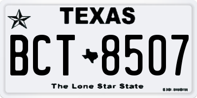 TX license plate BCT8507