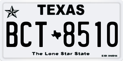 TX license plate BCT8510