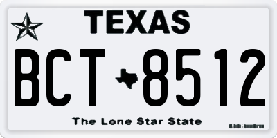 TX license plate BCT8512