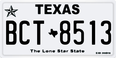 TX license plate BCT8513