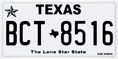 TX license plate BCT8516