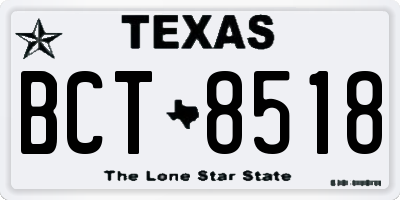 TX license plate BCT8518