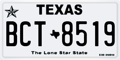 TX license plate BCT8519