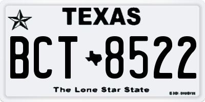 TX license plate BCT8522