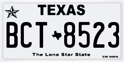 TX license plate BCT8523