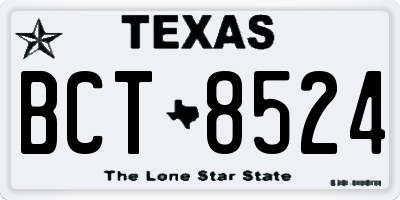 TX license plate BCT8524