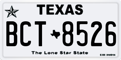 TX license plate BCT8526