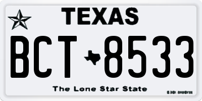 TX license plate BCT8533