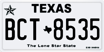 TX license plate BCT8535