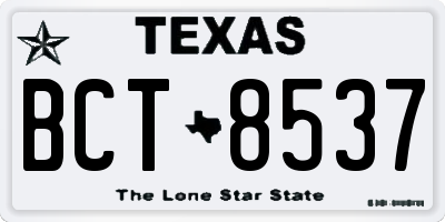TX license plate BCT8537