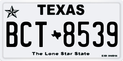 TX license plate BCT8539