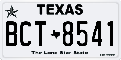 TX license plate BCT8541