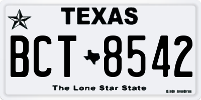 TX license plate BCT8542