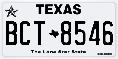 TX license plate BCT8546