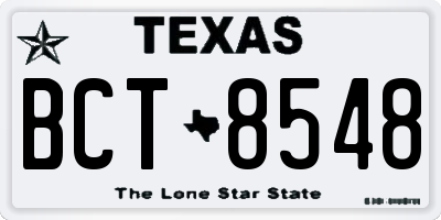 TX license plate BCT8548