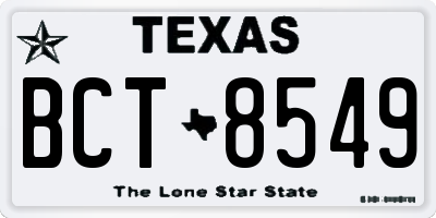 TX license plate BCT8549