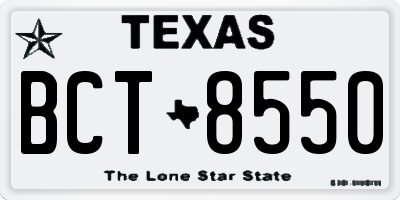TX license plate BCT8550