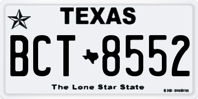 TX license plate BCT8552