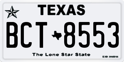 TX license plate BCT8553