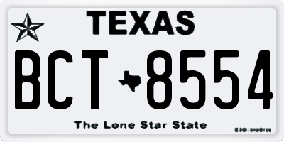 TX license plate BCT8554