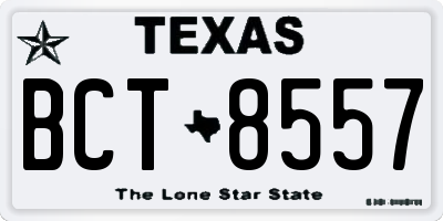 TX license plate BCT8557
