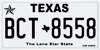 TX license plate BCT8558