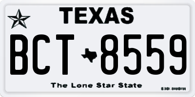 TX license plate BCT8559