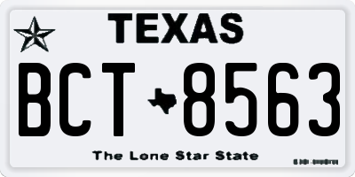 TX license plate BCT8563