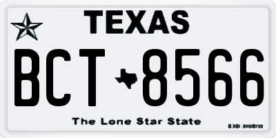 TX license plate BCT8566