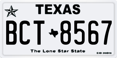 TX license plate BCT8567