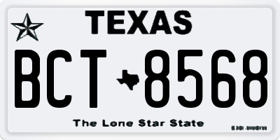 TX license plate BCT8568