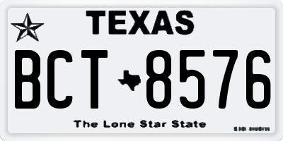 TX license plate BCT8576
