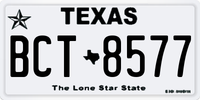 TX license plate BCT8577