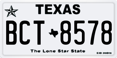 TX license plate BCT8578