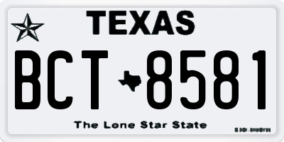 TX license plate BCT8581