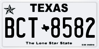 TX license plate BCT8582