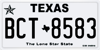 TX license plate BCT8583