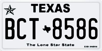 TX license plate BCT8586