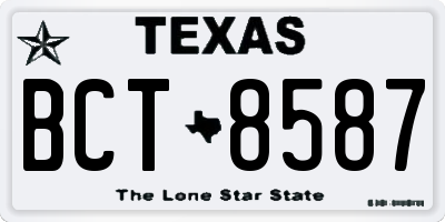 TX license plate BCT8587