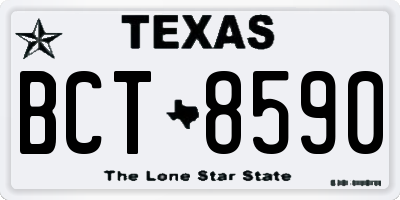 TX license plate BCT8590