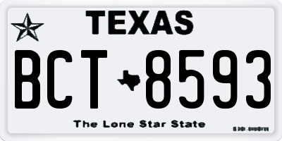 TX license plate BCT8593