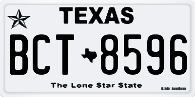 TX license plate BCT8596