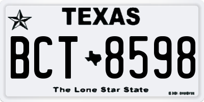 TX license plate BCT8598