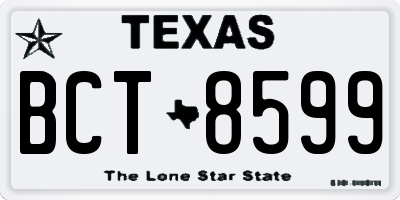 TX license plate BCT8599