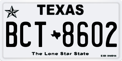 TX license plate BCT8602