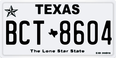 TX license plate BCT8604