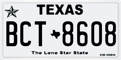 TX license plate BCT8608