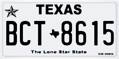 TX license plate BCT8615