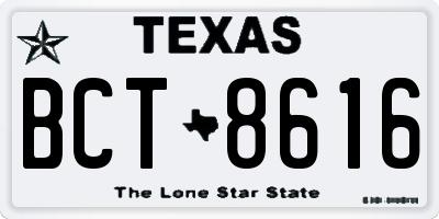 TX license plate BCT8616